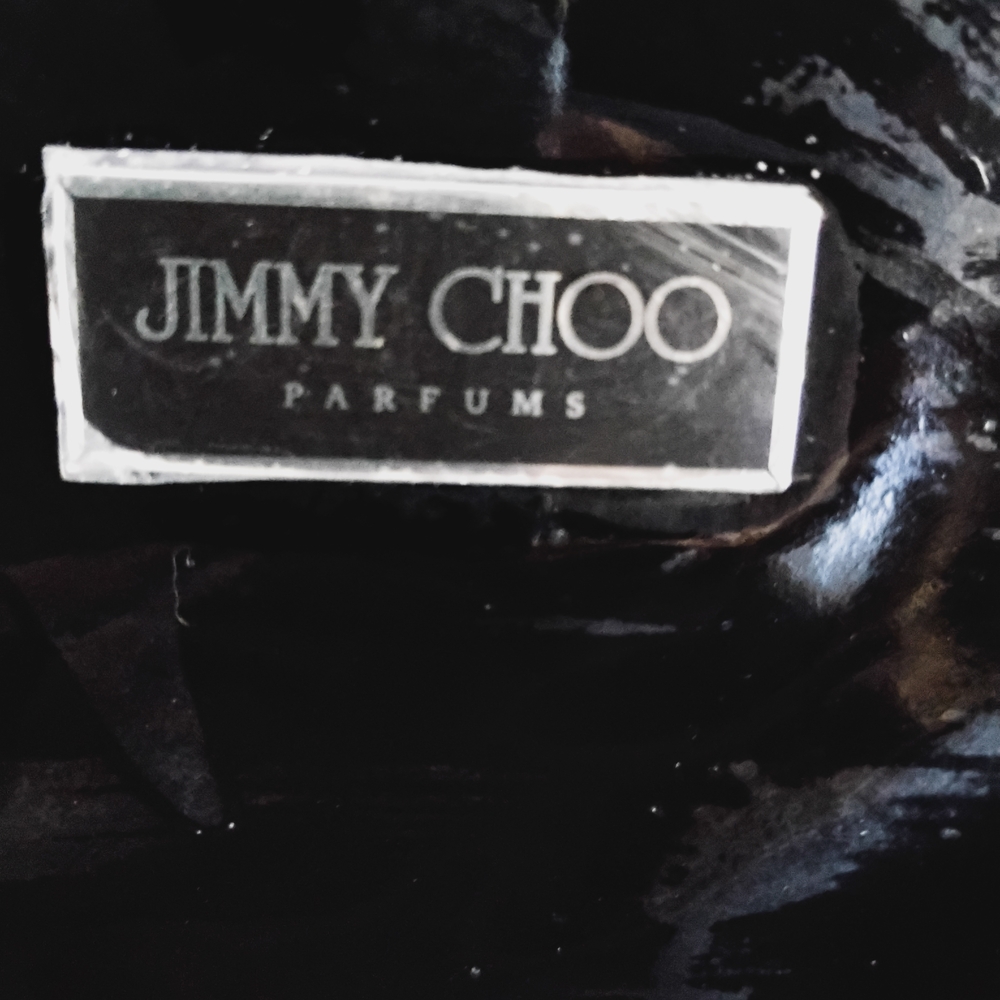 Jimmy Choo Parfume Black Faux Leather Tote with Silver Straps - Picture 10 of 10